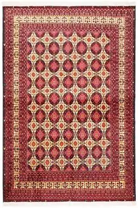 Teppich Orient Afghan 190x290 cm 100% Wolle Handgeknüpft Carpet Rug beige rot - Bild 1 von 10