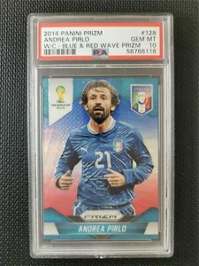 Panini Prizm 2014 Copa del Mundo Andrea Pirlo ola azul y roja Prizm PSA 10 GEMAS MT - Imagen 1 de 2