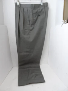 Pantalones Braggi by Louis Raphael para hombre gris vestido pantalones plisados/puños 38x30 - Imagen 1 de 9