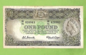 #D351. 1961  TYPE COOMBS / WILSON  £1  ONE POUND  BANKNOTE  HK51 828983 - Bild 1 von 2