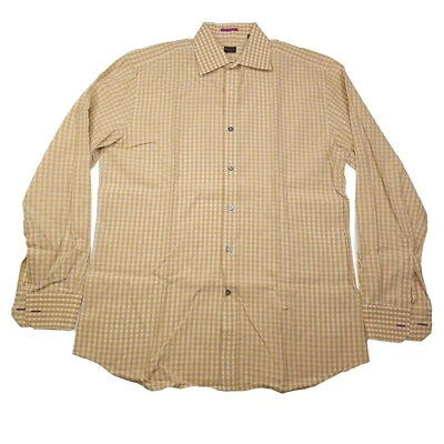 Camisa social masculina xadrez Gingham laranja manga longa Paul Smith London 16 - 41 - Imagem 1 de 4