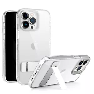 For iPhone 11 6.1inch Case Transparent Phone Cover with Metal Kickstand - Picture 1 of 6