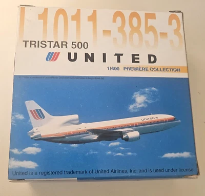 DW 1:400 Scale DieCast United Airlines L1011-385-3 TriStar 500 PREMIERE 55121 - Image 1 of 4