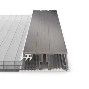Randprofil Premium Alu-Gummi 60 mm für Stegplatten 16mm inkl. Lippendichtung - Bild 1 von 4