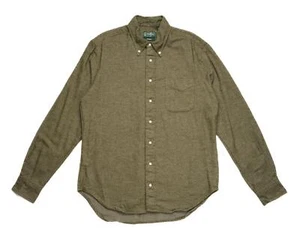 Gitman Vintage $250 Green Heavy Herringbone Soft Brushed Flannel Shirt XXL - Picture 1 of 6