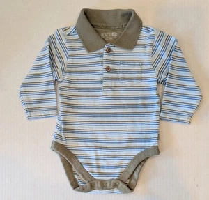 Infant Size:3-6 Months The Children's Place Striped One-Piece L/S Collared Shirt - Picture 1 of 5