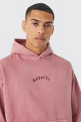 Sudadera con Capucha BoohooMAN Pequeña S - Rosa Rosa - Nueva Con Etiquetas Nueva Con Etiquetas Foto 1 de 4