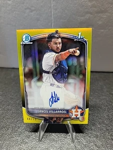 2025 Bowman Chrome Jancel Villarroel Yellow Auto /75 1st Bowman #CPA-JV Astros  - Bild 1 von 2