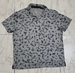 Nike Dri-Fit Patrón Geométrico Gris Negro Manga Corta Golf Hombres XXL Polo - Imagen 1 de 10