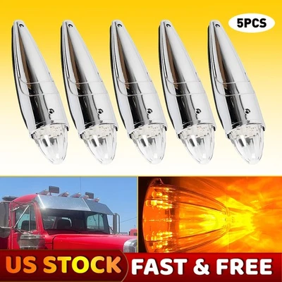 5X CLEAR AMBER 17 LED ROOF CAB MARKER TOP LIGHT  FOR PETERBILT KENWORTH TRUCK - Image 1 of 4