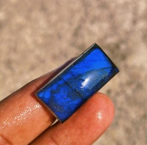 35 Carat Natural Labradorite Multi Fire Emerald Cabochon Loose Gemstone - Picture 1 of 5