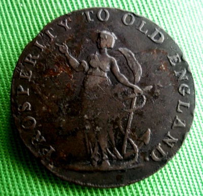 18th CENTURY NORFOLK PROSPERITY TO OLD ENGLAND TOKEN - MORE TRADE AND FEWER TAXE - Image 1 of 2