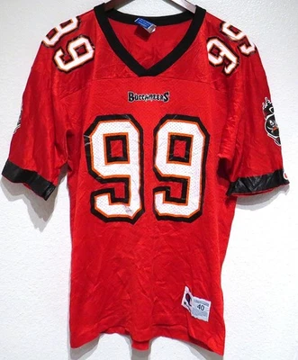 Camiseta de colección Champion WARREN SAPP #99 Bucs MED (40) Tampa Bay Buccaneers 90s roja Foto 1 de 4