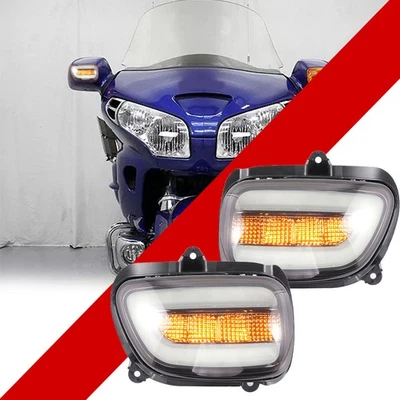 Front LED Turn Signals Light Fit For Honda Goldwing 1800 GL1800 2001-2017 2016 - Image 1 of 4