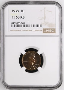 1938 Lincoln Proof Cent ~~ NGC PF63RB ~~ VERY LOW MINTAGE!! - Picture 1 of 2