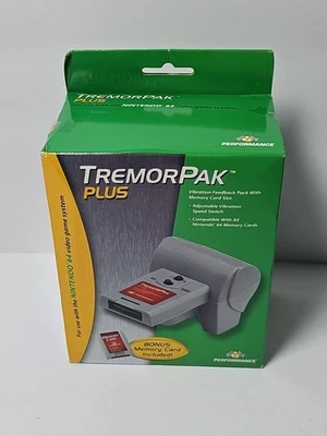 NOS Performace N64 Tremor Pak Plus In Box Complete W Bonus Memory Card  NEW - Image 1 of 4