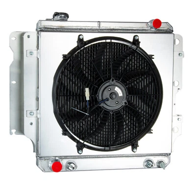 4 Row Radiator+Shroud Fan for 1987-2006 Jeep Wrangler YJ TJ 2.4L/4.2L CC2101 Foto 1 de 4