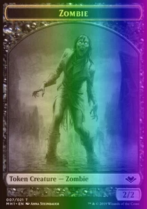 MTG Magic the Gathering Token - Zombie (7/404) Modern Horizons LP FOIL - Picture 1 of 1
