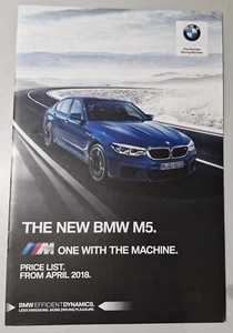 BMW M5 5 Series F90 Car Brochure Price List Genuine XX - Picture 1 of 8