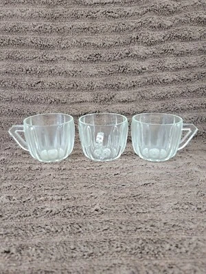 Juego De Colección De 3 Ponches Jeannette Vidrio Transparente Mayflower Té Café 3" Foto 1 de 4