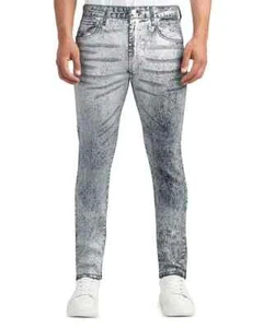 MONFRÈRE Greyson Skinny Fit Jeans Men's 32 Silver Haze Denim Button Zip Closure - Picture 1 of 17