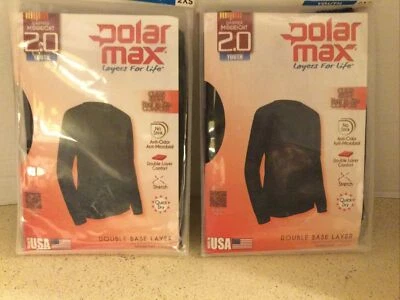 (2) Top Polar Max Niños Jóvenes Doble Capa Base Negro 2x Niño Hecho en EE. UU. Foto 1 de 4