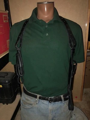 Fits Colt Kimber Citadel 45 M 1911 Vertical Shoulder Holster Mag Pouch Leather - Image 1 of 4