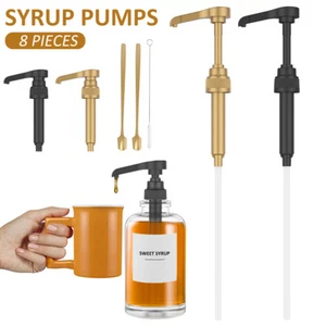 8Pcs Coffee Syrup Pump for 750ml Syrup Bottle Reusable Pump Bottle XLX .t - Picture 1 of 14