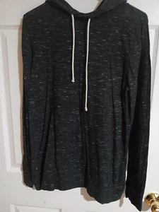 J Crew Kapuzen-T-Shirt Damen Gr. M schwarz Langarm am Ausschnitt zum Binden - Bild 1 von 5