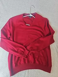 Brooks Brothers V Neck Sweater Merino Wool Blend Holiday Christmas Size XL - Picture 1 of 6