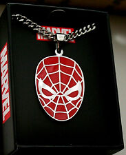 Marvel Comics Spider-Man Face Mask Stainless Steel Necklace Pendant New NOS Box
