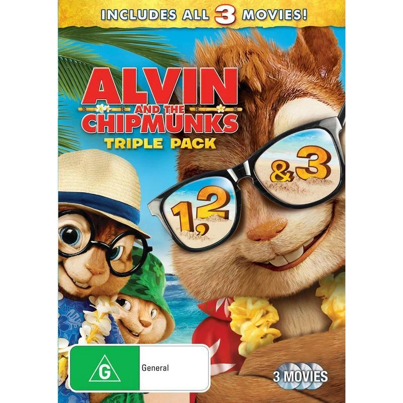 Alvin And The Chipmunks 1 2 3 Triple Movie Pack DVD : NEW - Image 1 of 1