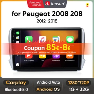 Carplay Android 13 Radio Coche GPS 1+32GB Navi BT para Peugeot 208/2008 2012-2018 - Imagen 1 de 16