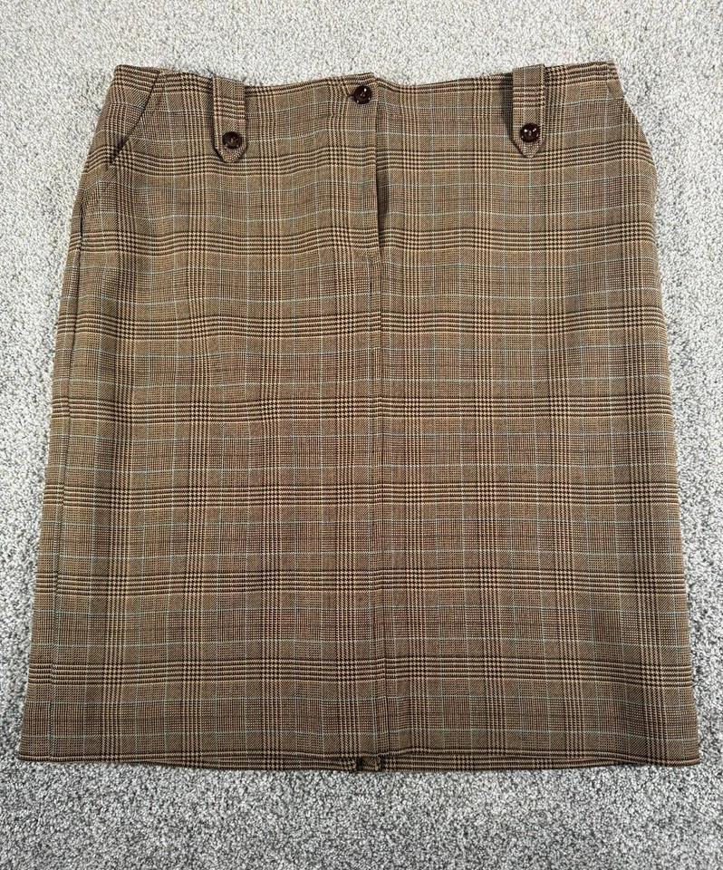 Маленькая изысканная юбка размер 12 эластичная опрятная офисная винтажная 90-х в клетку - Изображение 1 из 4