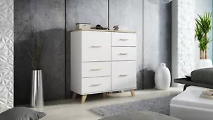 Kommode Highboard LOTTA 110-2D4S in Briliant Weiß - Bild 1 von 3