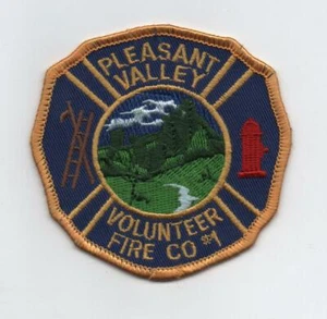 Pleasant Valley Volunteer Fire CO #1 (New Jersey), Uniform Patch, Cloth Back, Mt - Picture 1 of 1