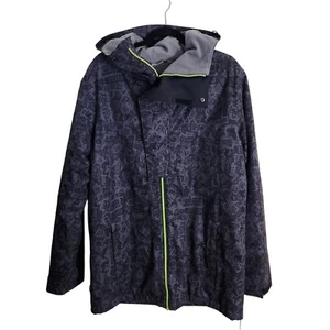 Ride Hawthorne Insulated Snowboard Jacket All Over Logo Print Neon Zip Size M - Picture 1 of 11