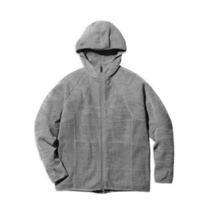 Snow Peak Men's Knit Stretch Jacket w/ Hood, Zip Up, Light Gray - Picture 1 of 4