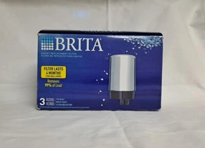 BRITA Tap Water Faucet Filter Replacement, 3 Count - Chrome 3 Filters NEW - Image 1 of 4