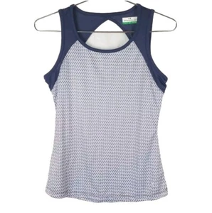 Camiseta sin mangas Grand Slam Perfomance azul blanco tenis recorte trasero golf para mujer XS   - Imagen 1 de 10