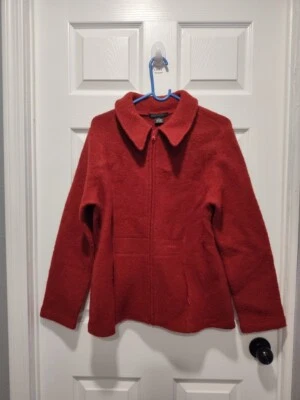 Chaqueta Sarah Spencer Borgoña 100% Lana Cremallera Talla Mujer’s Mediana Foto 1 de 4