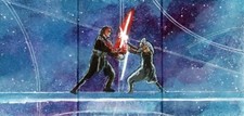 22 Topps Star Wars MASTERWORK TRIPTYCH Sketch Card AHSOKA vs. ANAKIN - Hennemann