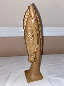Vintage Mid Century Modern Horse Head Statue Chess Knight Piece 10” Tall - Picture 1 of 11