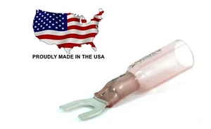 MVP 25 Red Heat Shrink 18-22 AWG Spade Fork Wire Connector Terminal #10 Stud USA - Picture 1 of 1