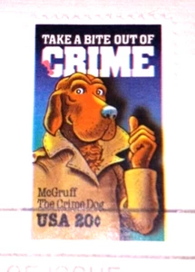 Crime Prevention - Crime Dog - 1984 22k Gold Replica Stamps - Gold Replicas - Picture 1 of 4