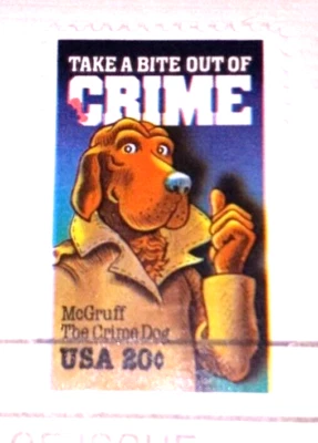 Crime Prevention - Crime Dog - 1984 22k Gold Replica Stamps - Gold Replicas - Image 1 of 4