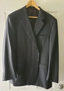 Traje de lana a rayas gris carbón Canali para hombre abrigo deportivo chaqueta 46 - Imagen 1 de 7