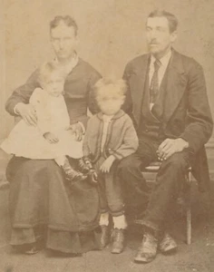 CDV Antik Foto Carte Besuch gruselig seltsame Bewegungsunschärfe Junge Gruppe Selinsgrove PA - Bild 1 von 7