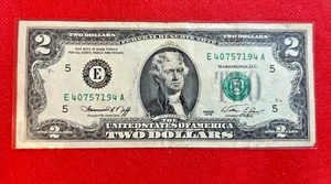 1976 US TWO DOLLARS BANKNOTE - Picture 1 of 2