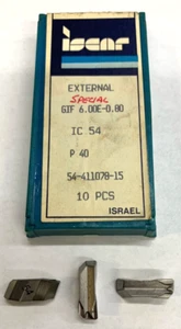 (10 PCS) ISCAR GIF 6.00E-0.80 GRADE: IC 54 CARBIDE INSERTS - Picture 1 of 1